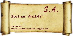 Steiner Anikó névjegykártya