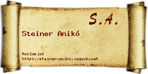 Steiner Anikó névjegykártya